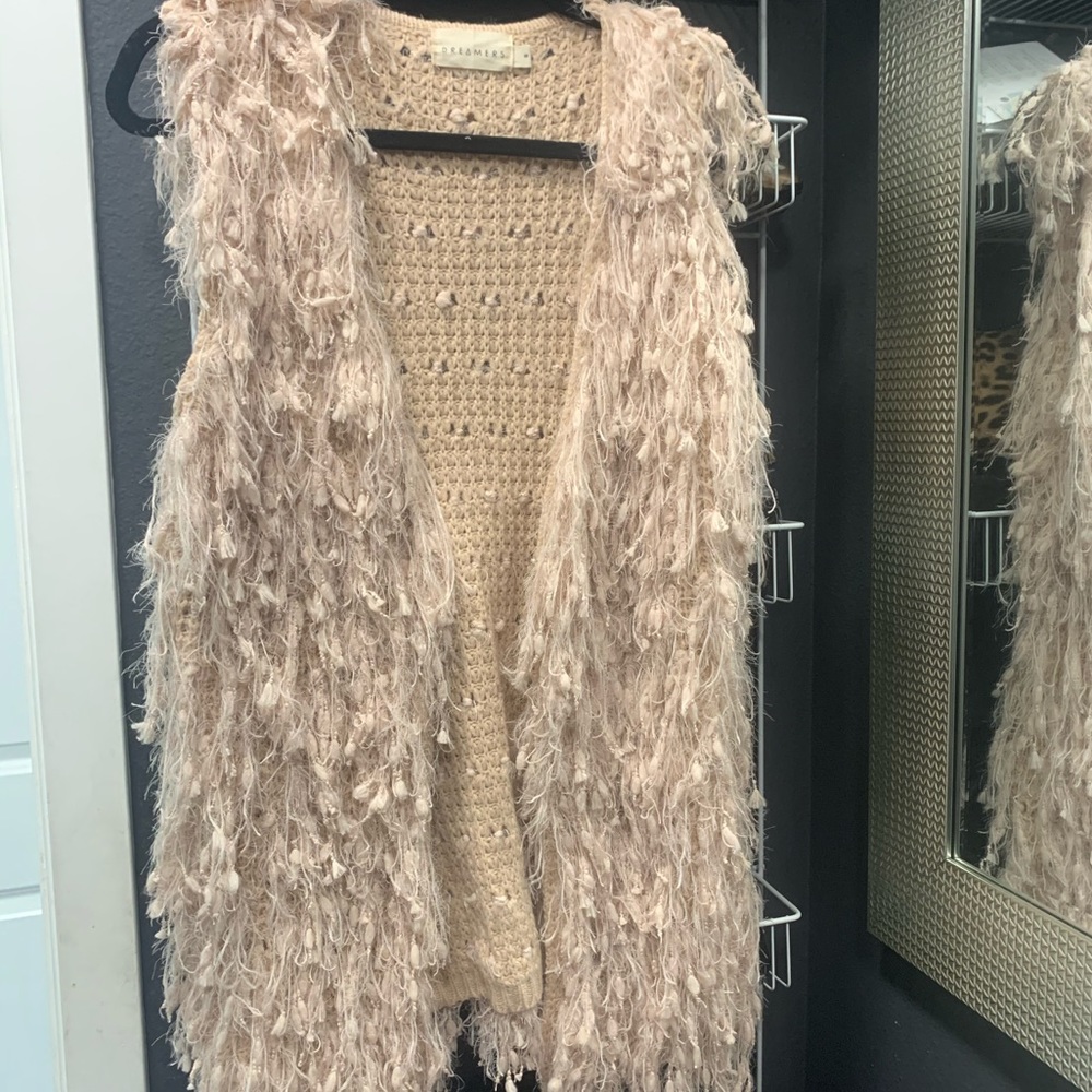 Pink sweater vest jacket soft Comfortable